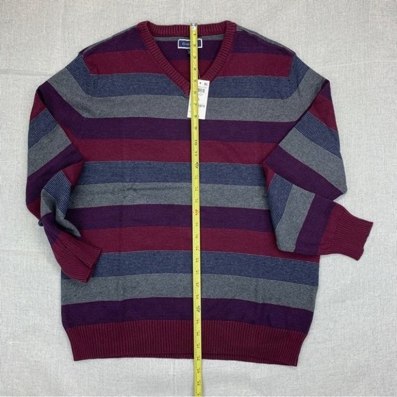 Club Room Men's Stripe V-Neck Sweater size XL - Picture 8 of 9